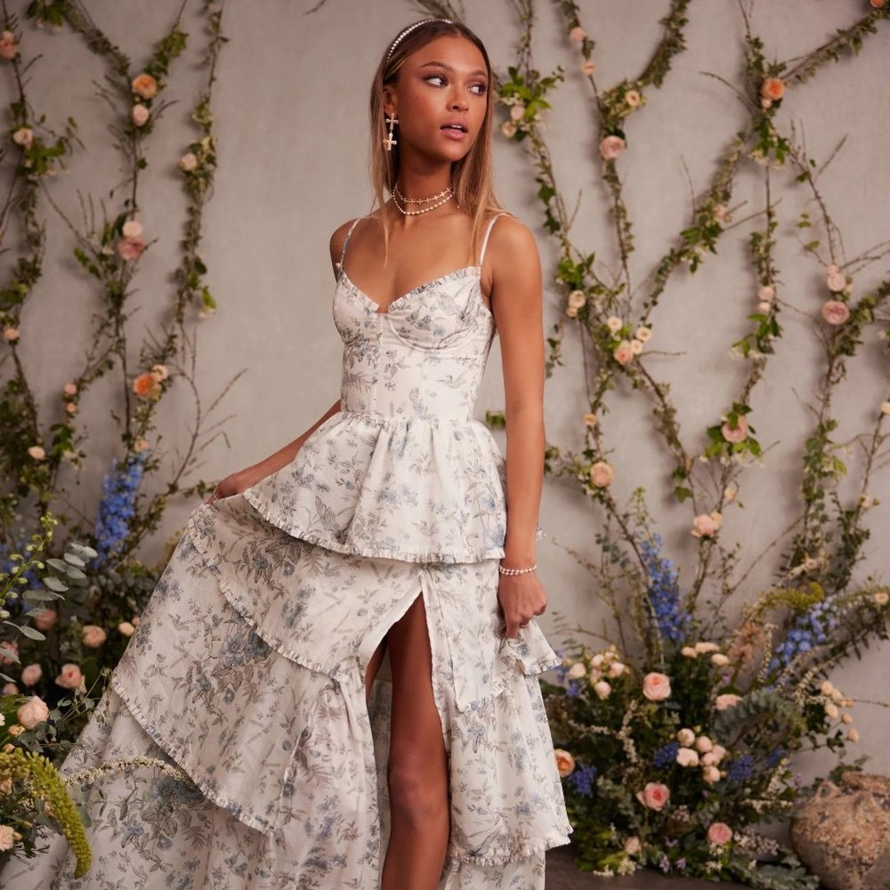 V. Chapman Catarina Dress in Blue Bouquet